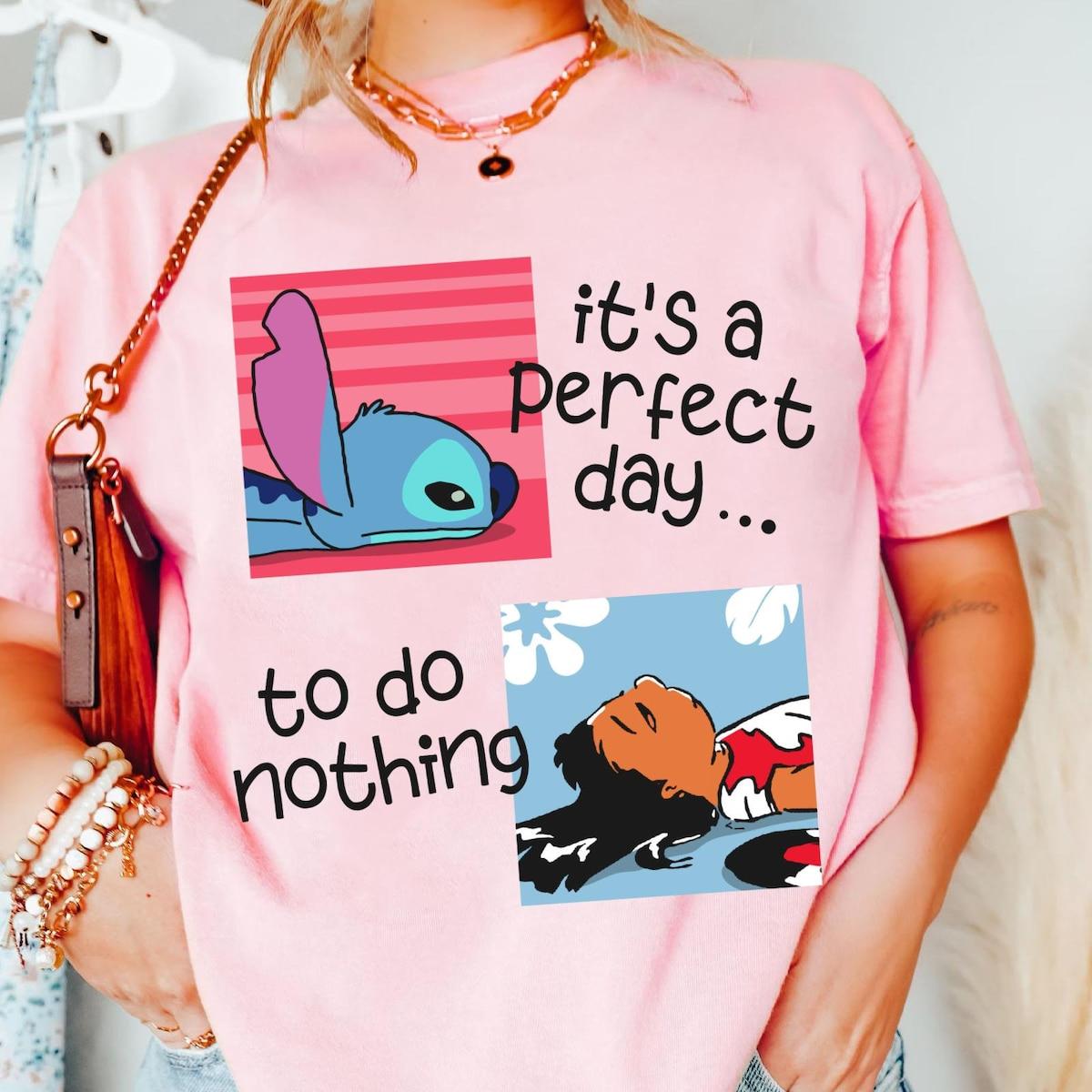 Lilo And Stitch It's A Perfect Day To Do Nothing Lazy Stitch Shirt 3