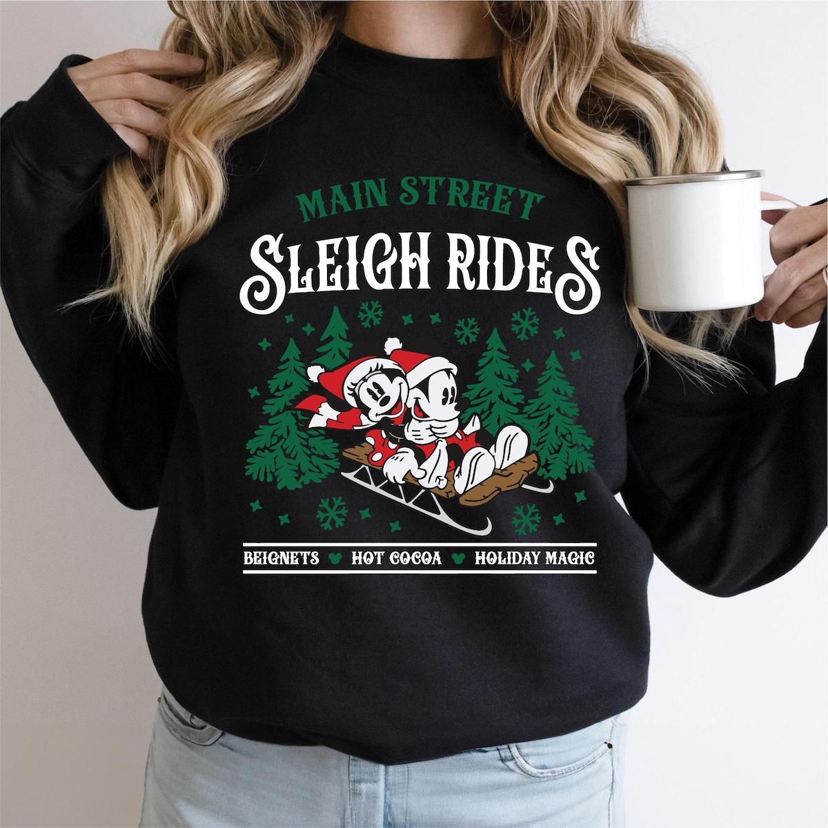 Main Street Sleigh Rides Family Christmas Shirt 4