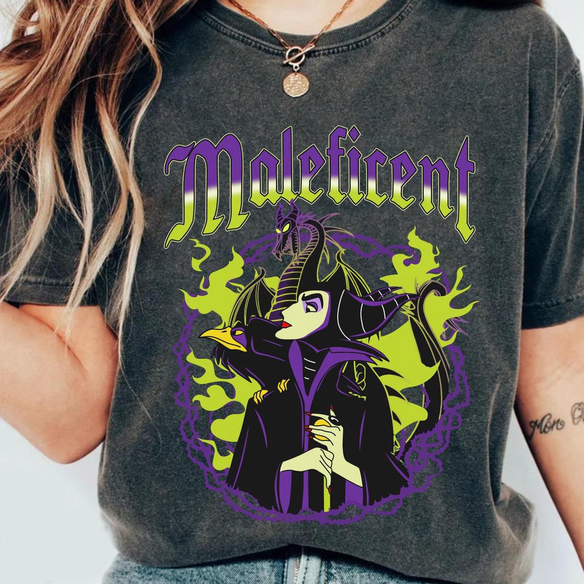 Maleficent Diablo Portrait Shirt Sleeping Beauty Villains Disney Washed Tee 1