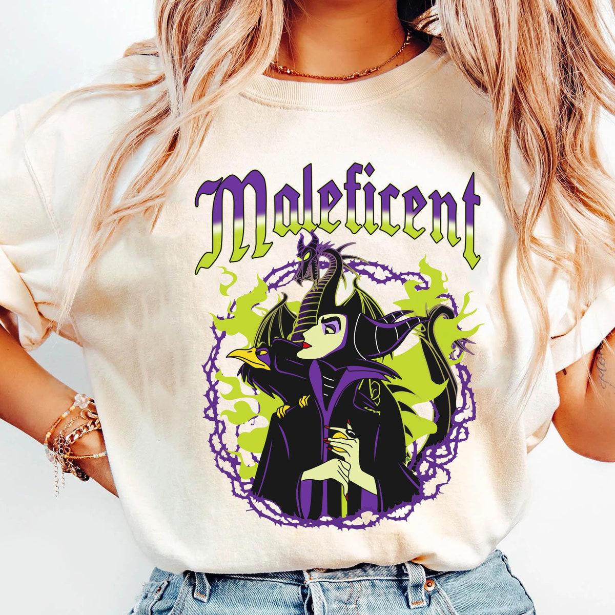 Maleficent Diablo Portrait Shirt Sleeping Beauty Villains Disney Washed Tee 2