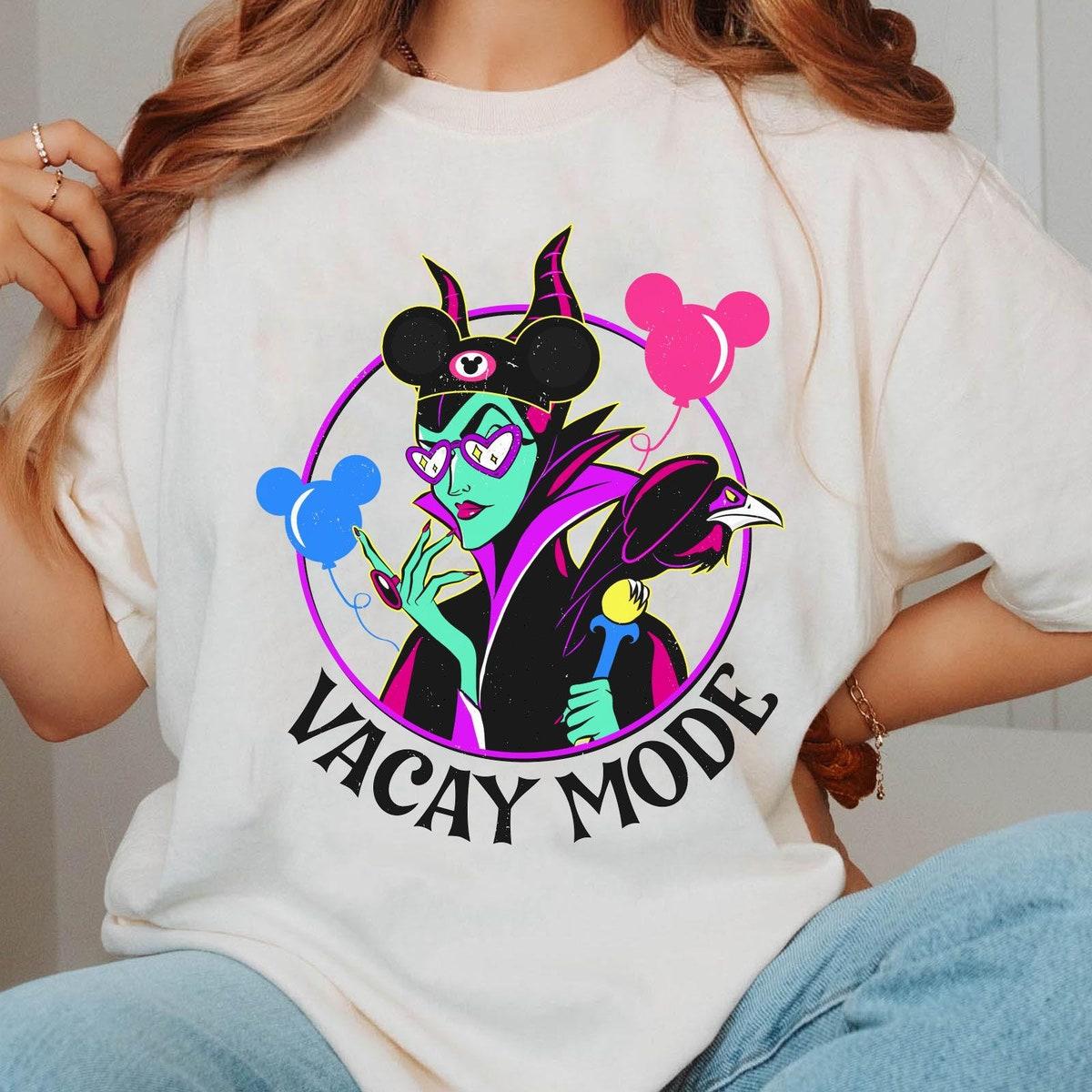 Maleficent Queen With Mickey Balloon Vacay Mode Shirt 1