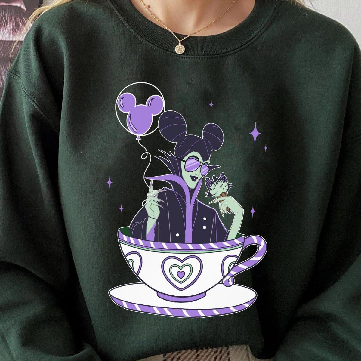 Maleficent Wears Mickey Ears Balloon Mad Tea Pary Shirt 6