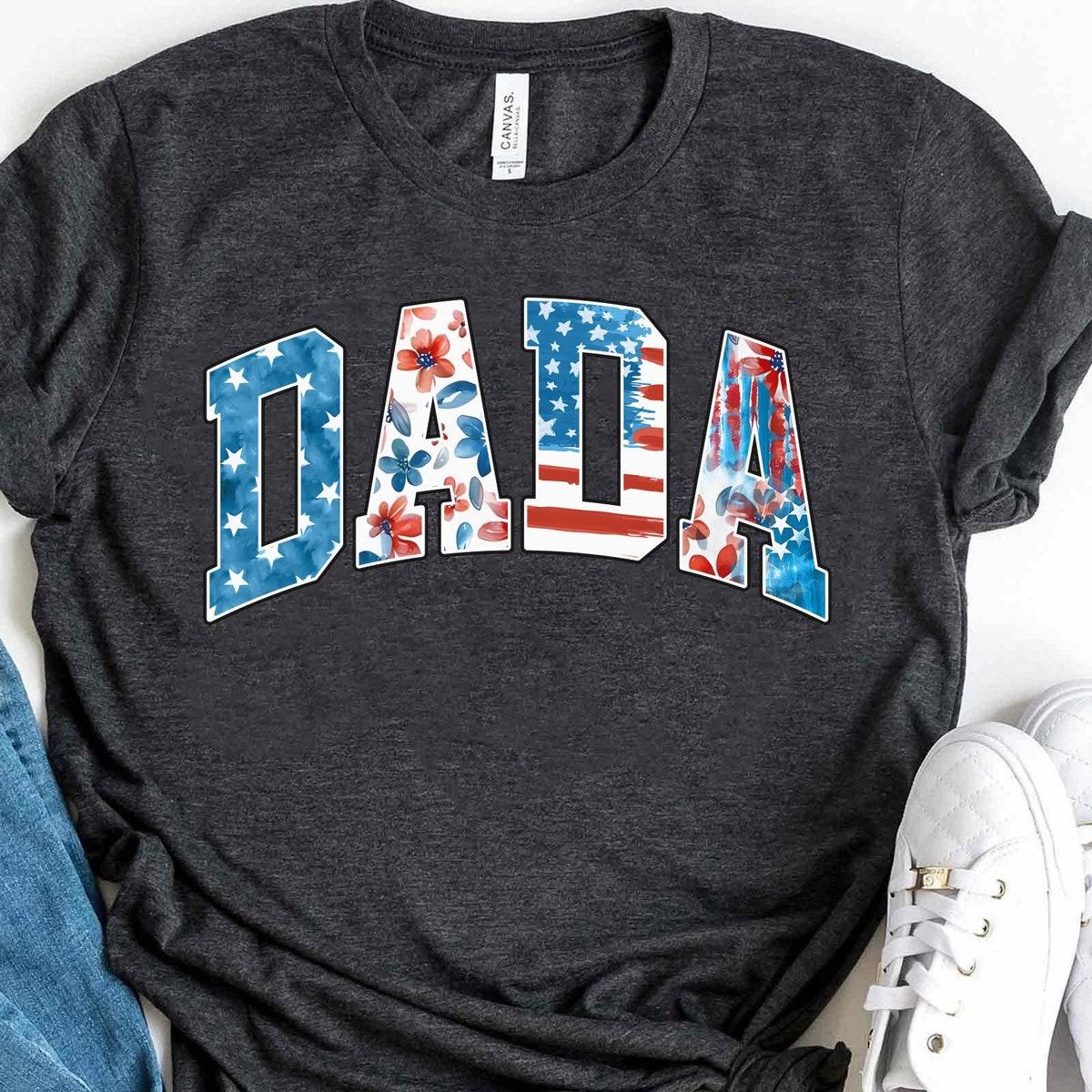 Mama And Dada Floral American Flag Matching Shirt 2