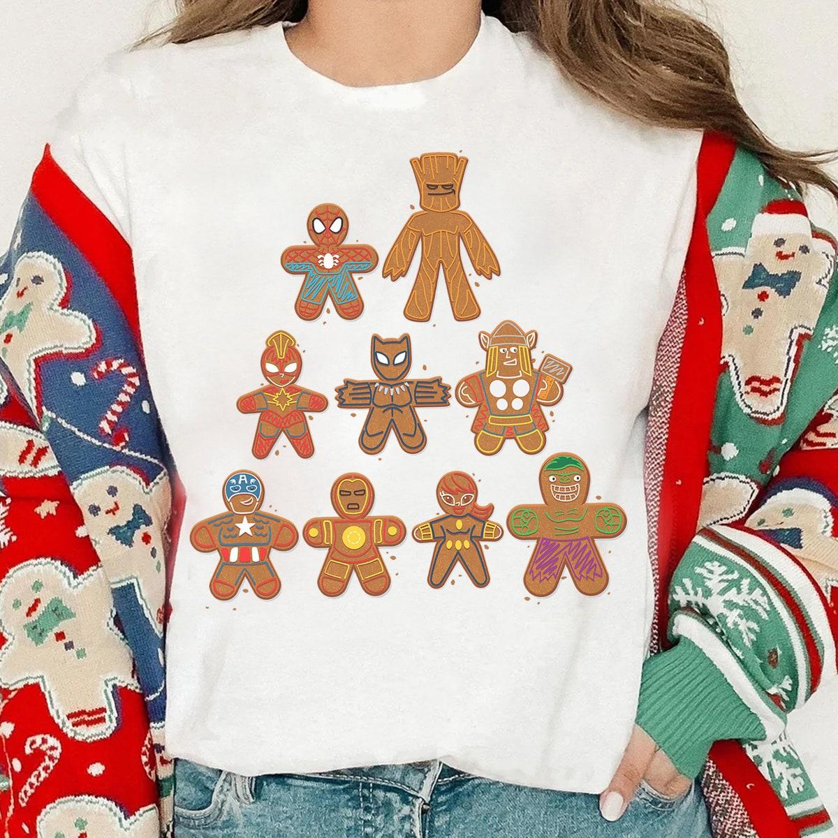 Marvel Avengers Gingerbread Cookie Tree Shirt 1