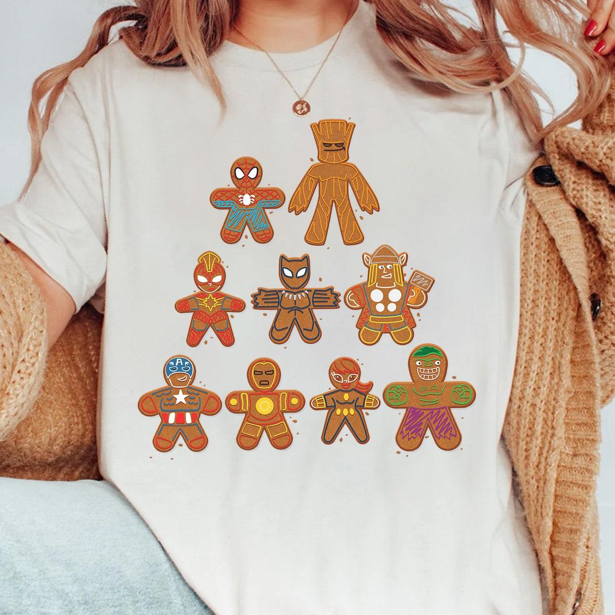 Marvel Avengers Gingerbread Cookie Tree Shirt 2