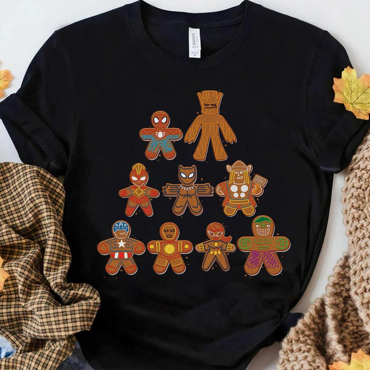 Marvel Avengers Gingerbread Cookie Tree Shirt 3