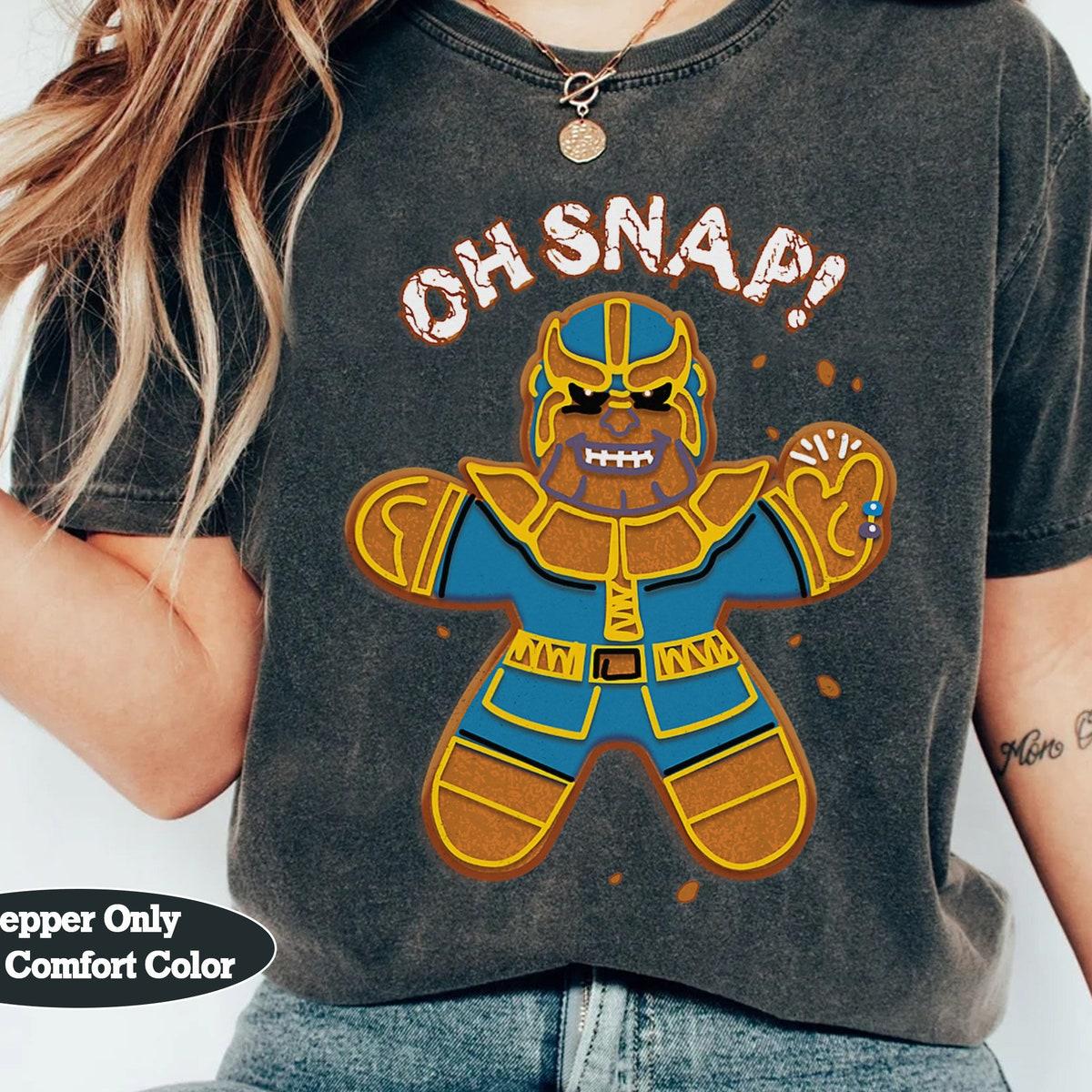 Marvel Christmas Thanos Gingerbread Oh Snap Shirt 1