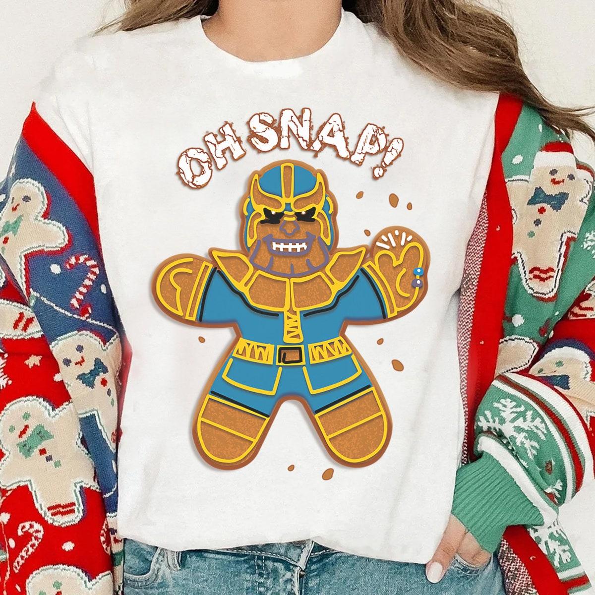 Marvel Christmas Thanos Gingerbread Oh Snap Shirt 2