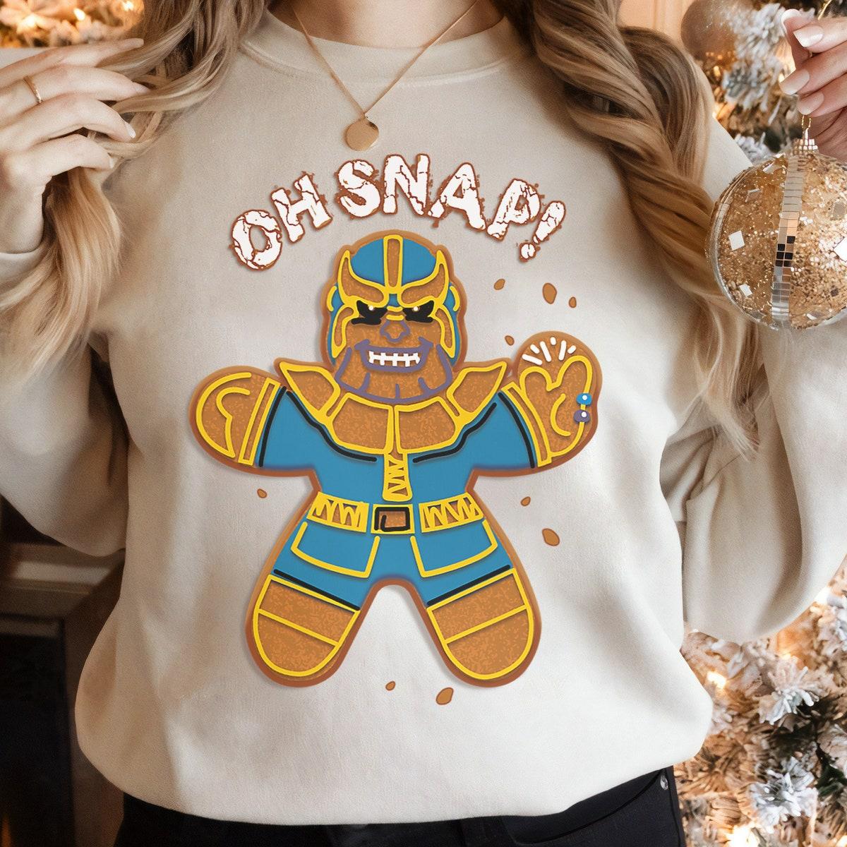 Marvel Christmas Thanos Gingerbread Oh Snap Shirt 3