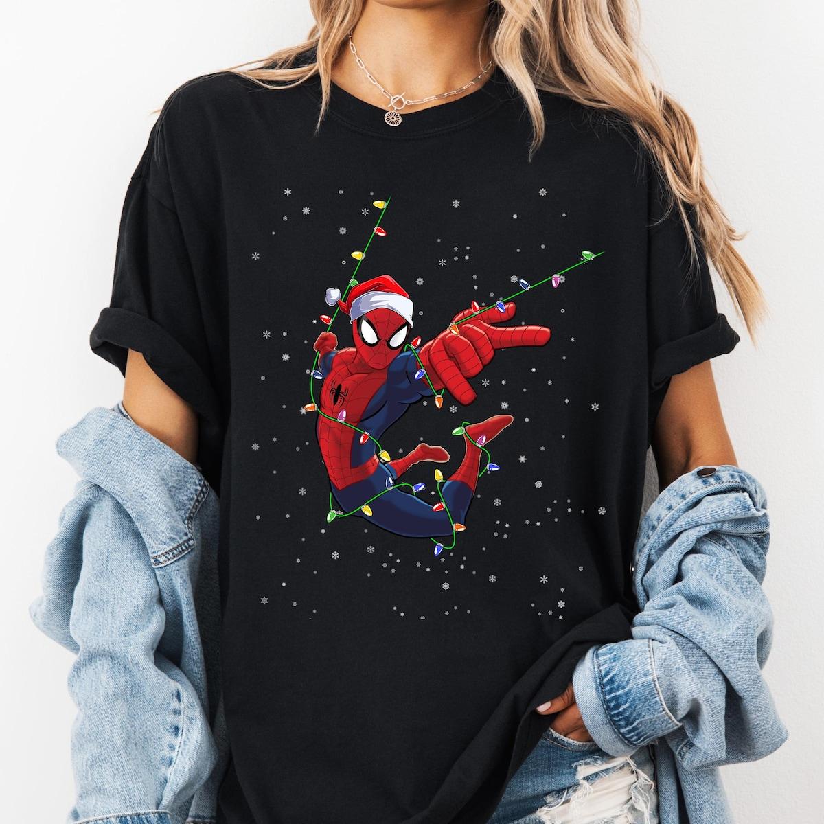 Marvel Spider man Christmas Lights Shirt 1