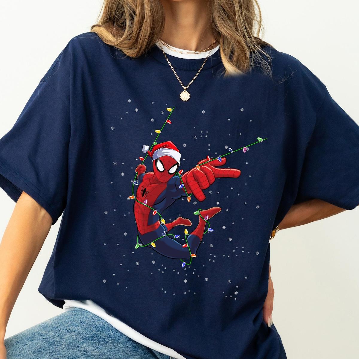 Marvel Spider man Christmas Lights Shirt 3