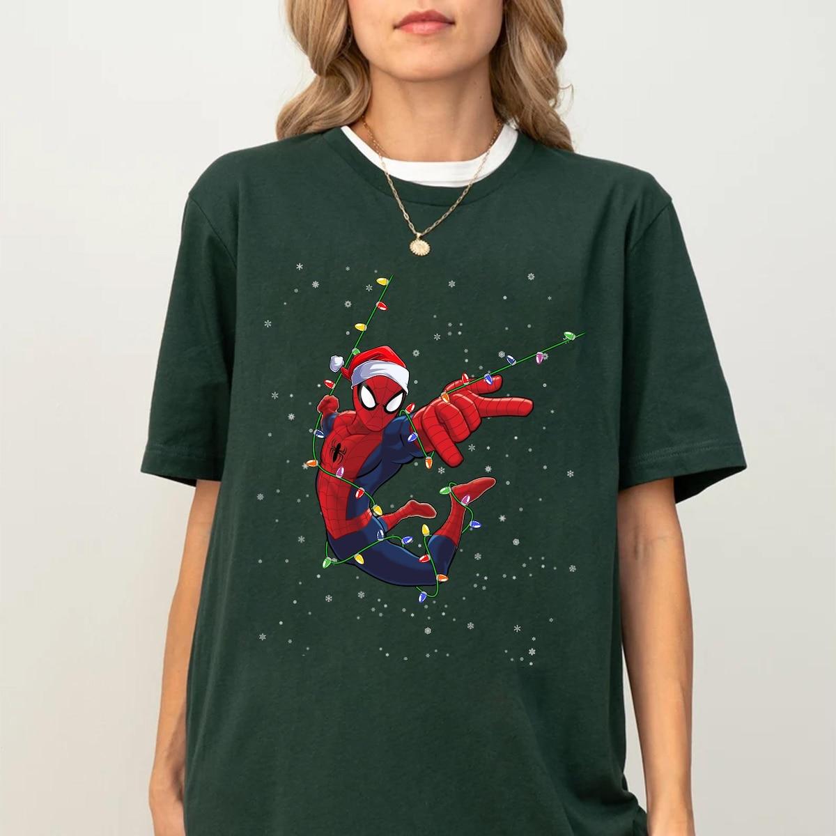 Marvel Spider man Christmas Lights Shirt 4