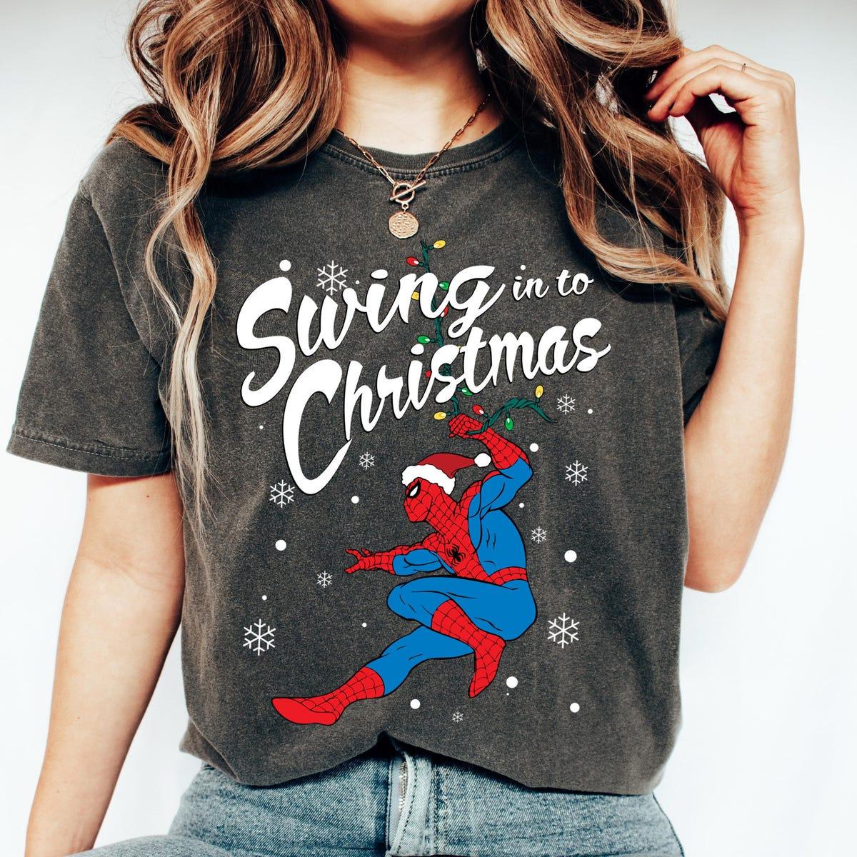 Marvel Spider man Swing In To Christmas Long Sleeve Shirt 1