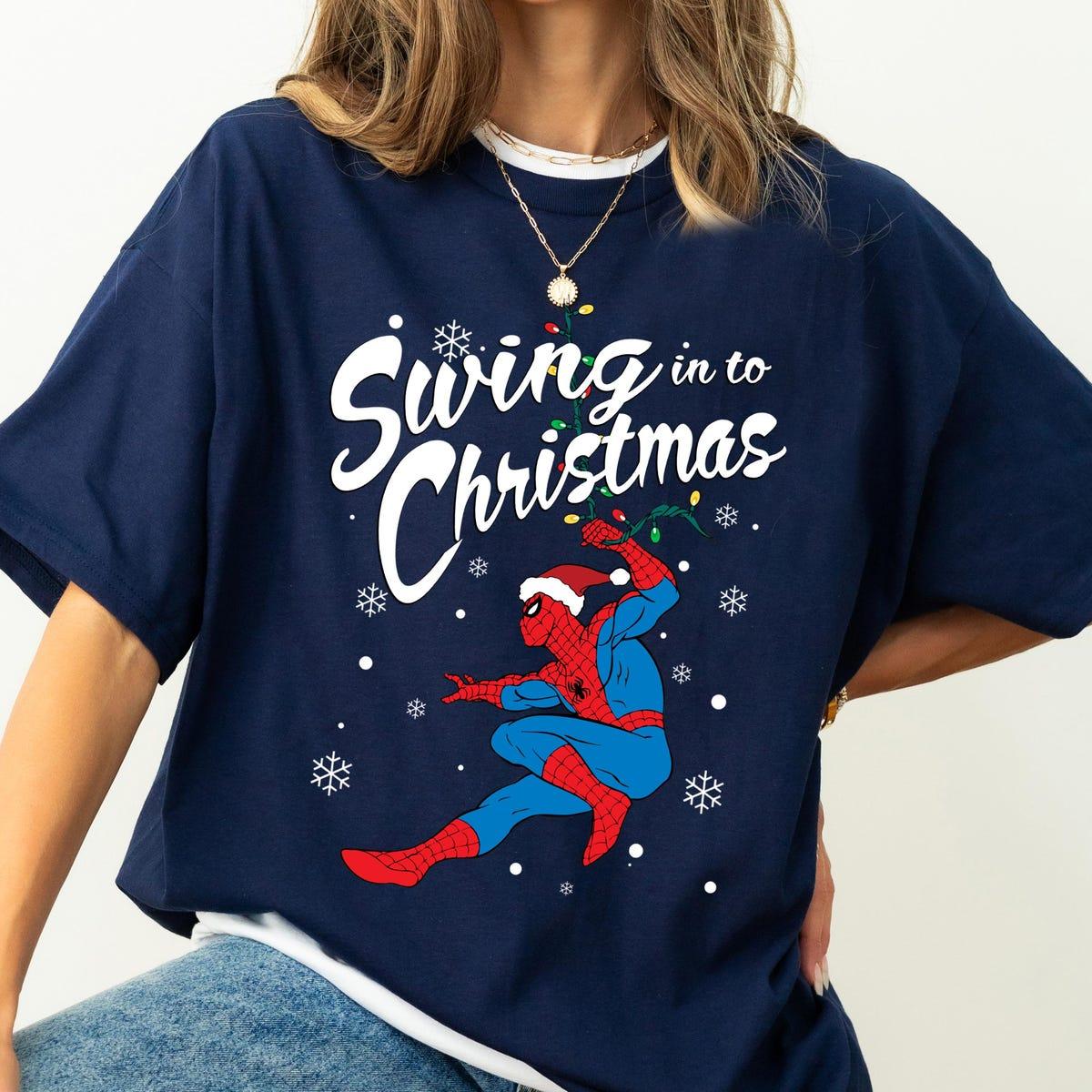 Marvel Spider man Swing In To Christmas Long Sleeve Shirt 3