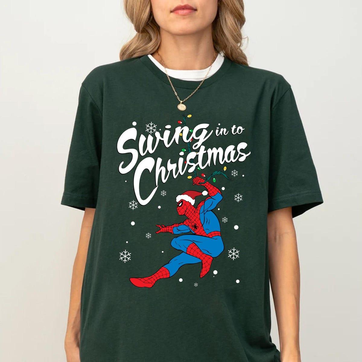 Marvel Spider man Swing In To Christmas Long Sleeve Shirt 4