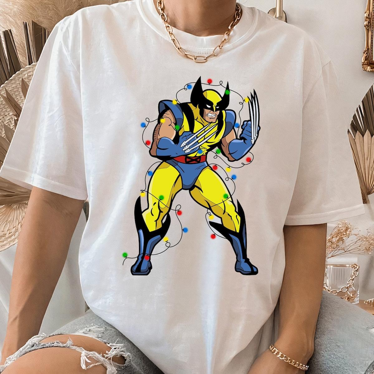 Marvel X men Wolverine Holiday Christmas Lights Shirt 1