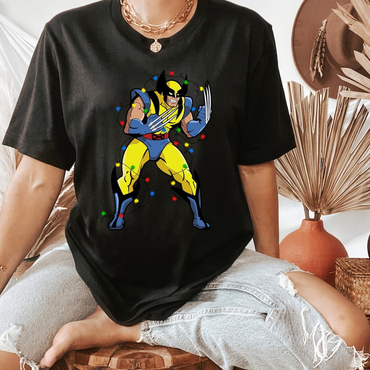 Marvel X men Wolverine Holiday Christmas Lights Shirt 2