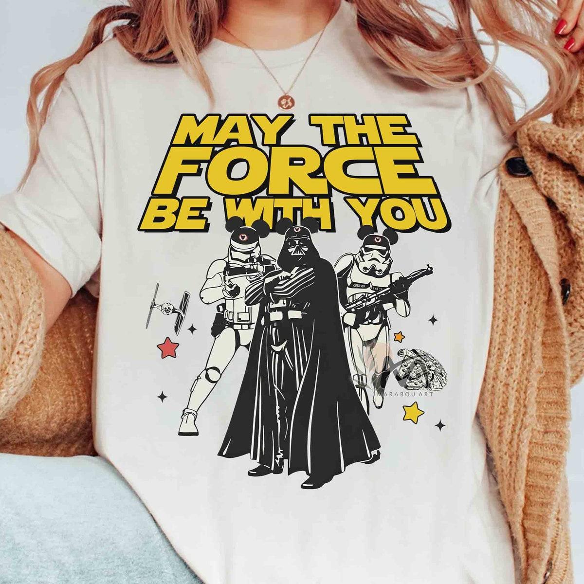 May The Force Be With You Darth Vader And Stormtrooper Mickey Ears Shirt 1