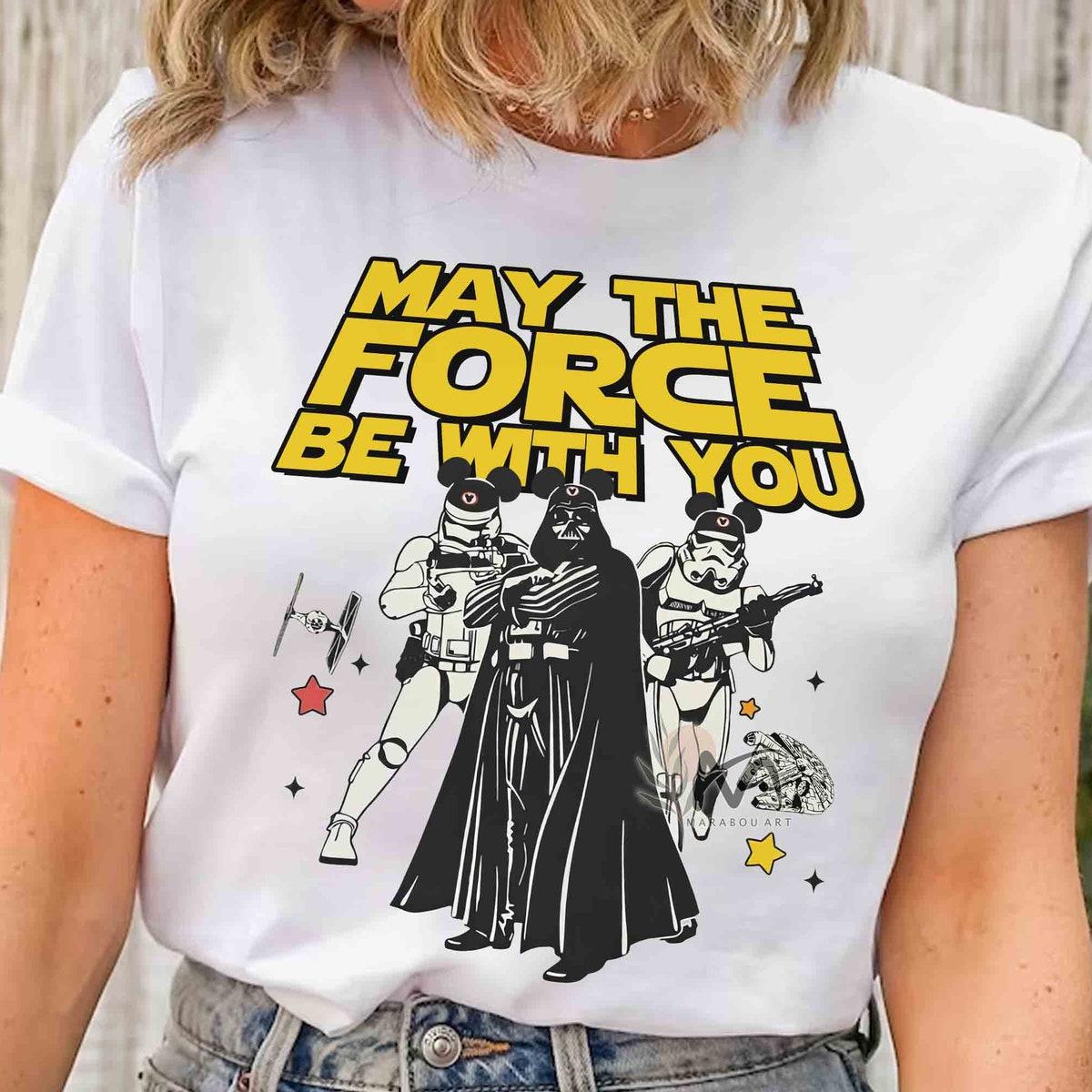 May The Force Be With You Darth Vader And Stormtrooper Mickey Ears Shirt 2