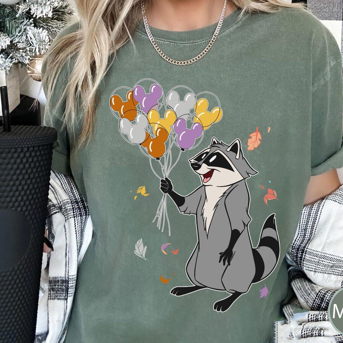 Meeko Raccoon With Mickey Balloon Disney Pocahontas Shirt 2