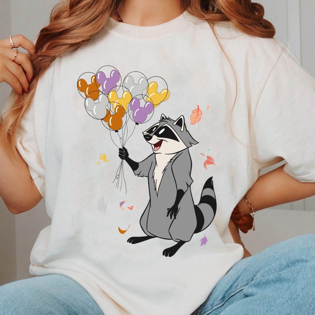 Meeko Raccoon With Mickey Balloon Disney Pocahontas Shirt 3