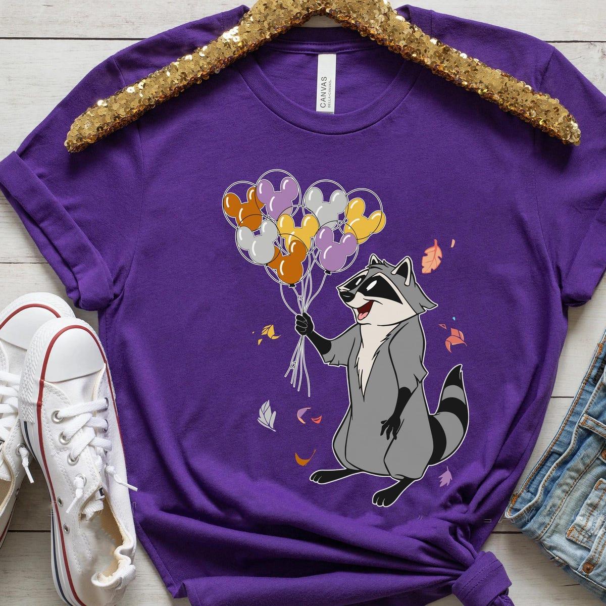 Meeko Raccoon With Mickey Balloon Disney Pocahontas Shirt 4