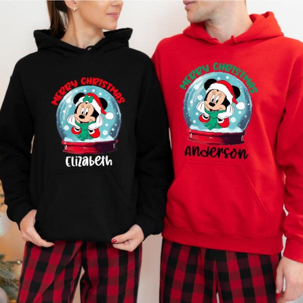 Merry Christmas Mickey Minnie Couples Matching Christmas Shirt 1