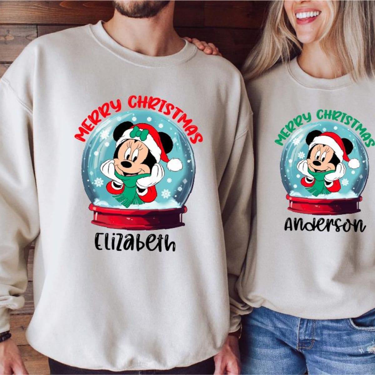 Merry Christmas Mickey Minnie Couples Matching Christmas Shirt 2