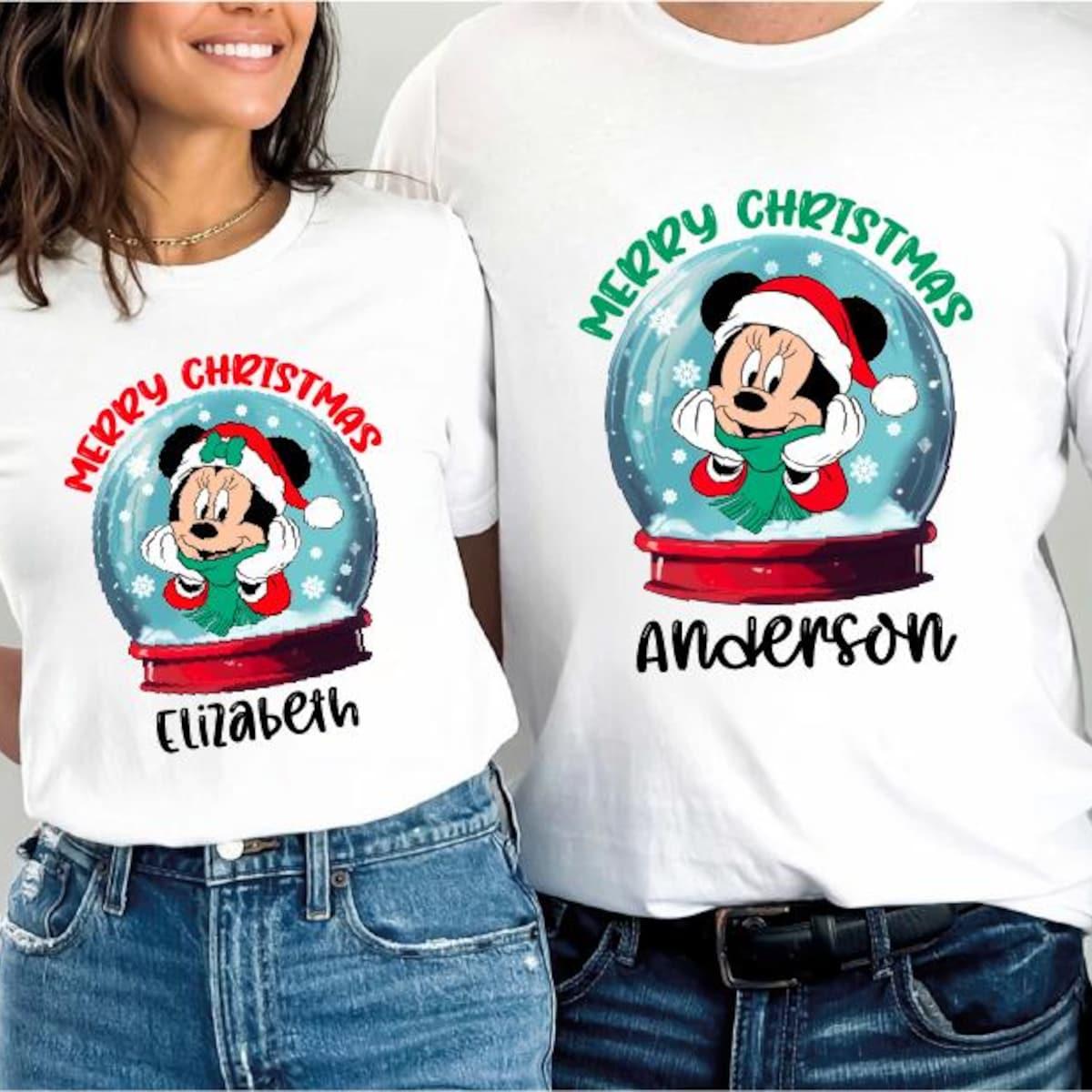 Merry Christmas Mickey Minnie Couples Matching Christmas Shirt 4