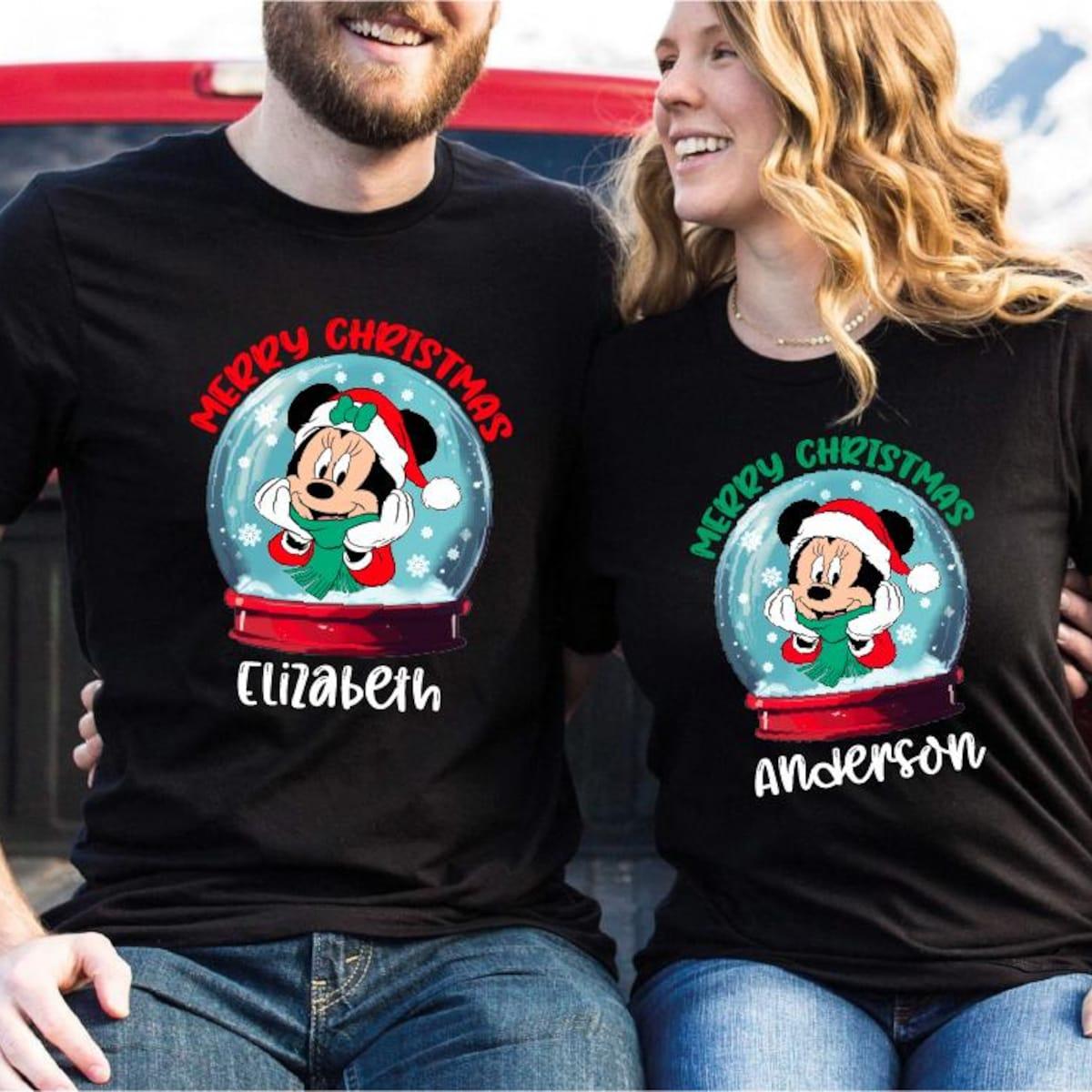 Merry Christmas Mickey Minnie Couples Matching Christmas Shirt 5