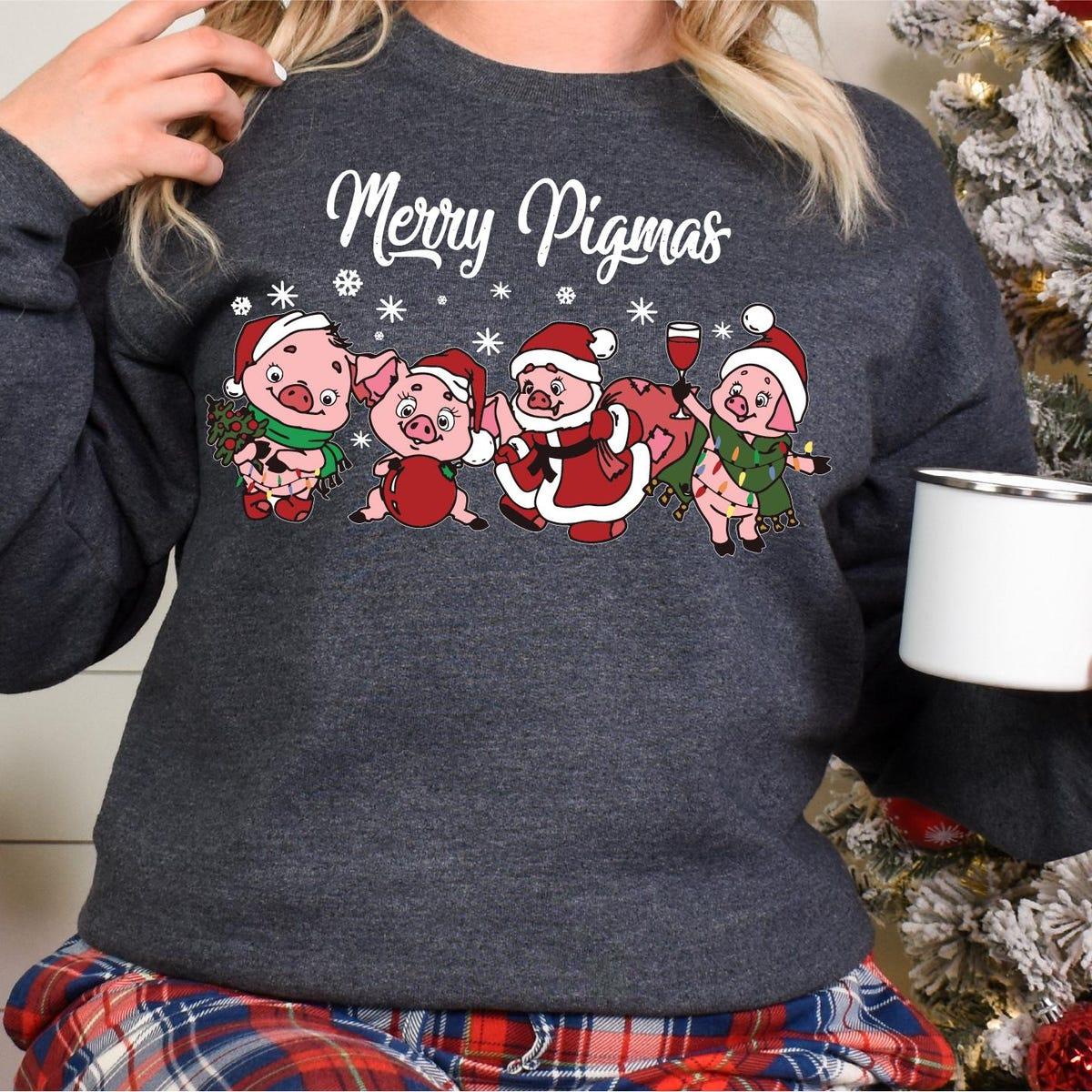 Merry Pigmas Christmas Pig Shirt 4