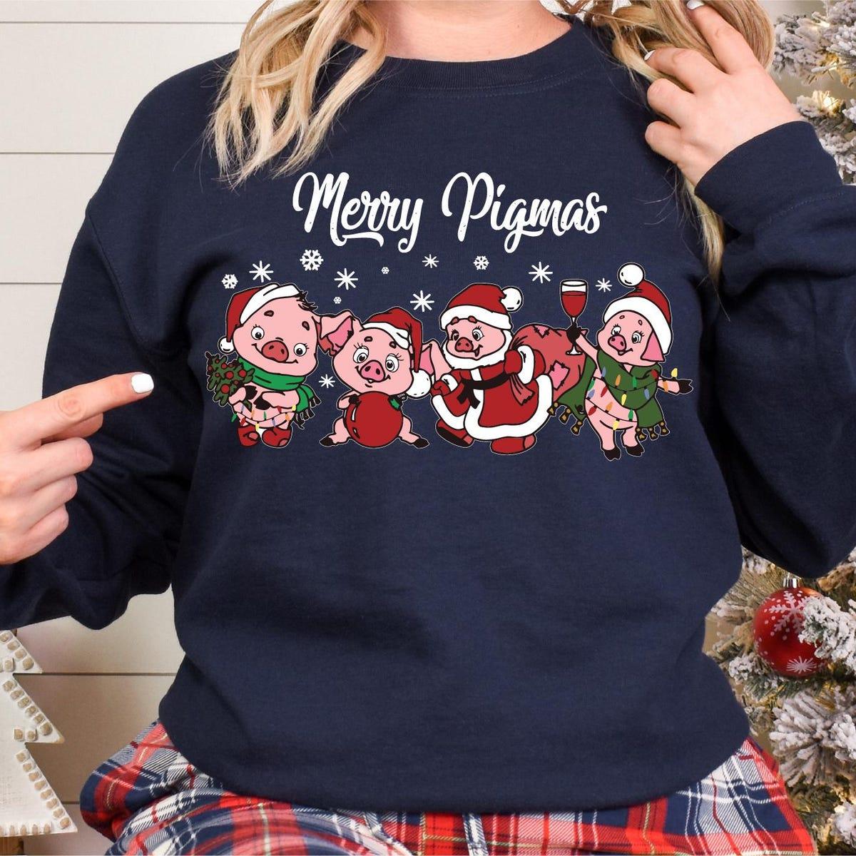 Merry Pigmas Christmas Pig Shirt 5