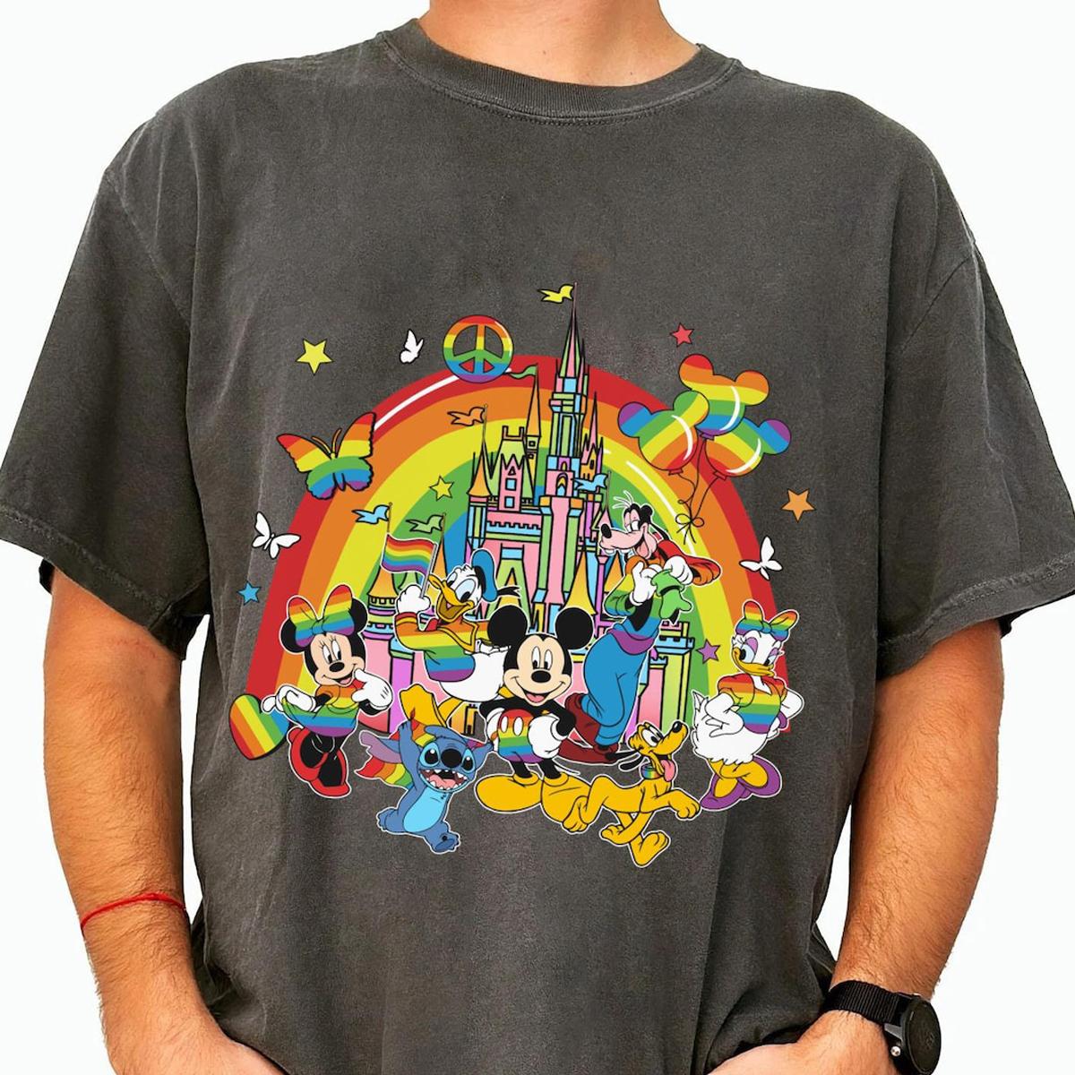 Mickey And Friends Disney Lgbt Rainbow Castle Shirt 2