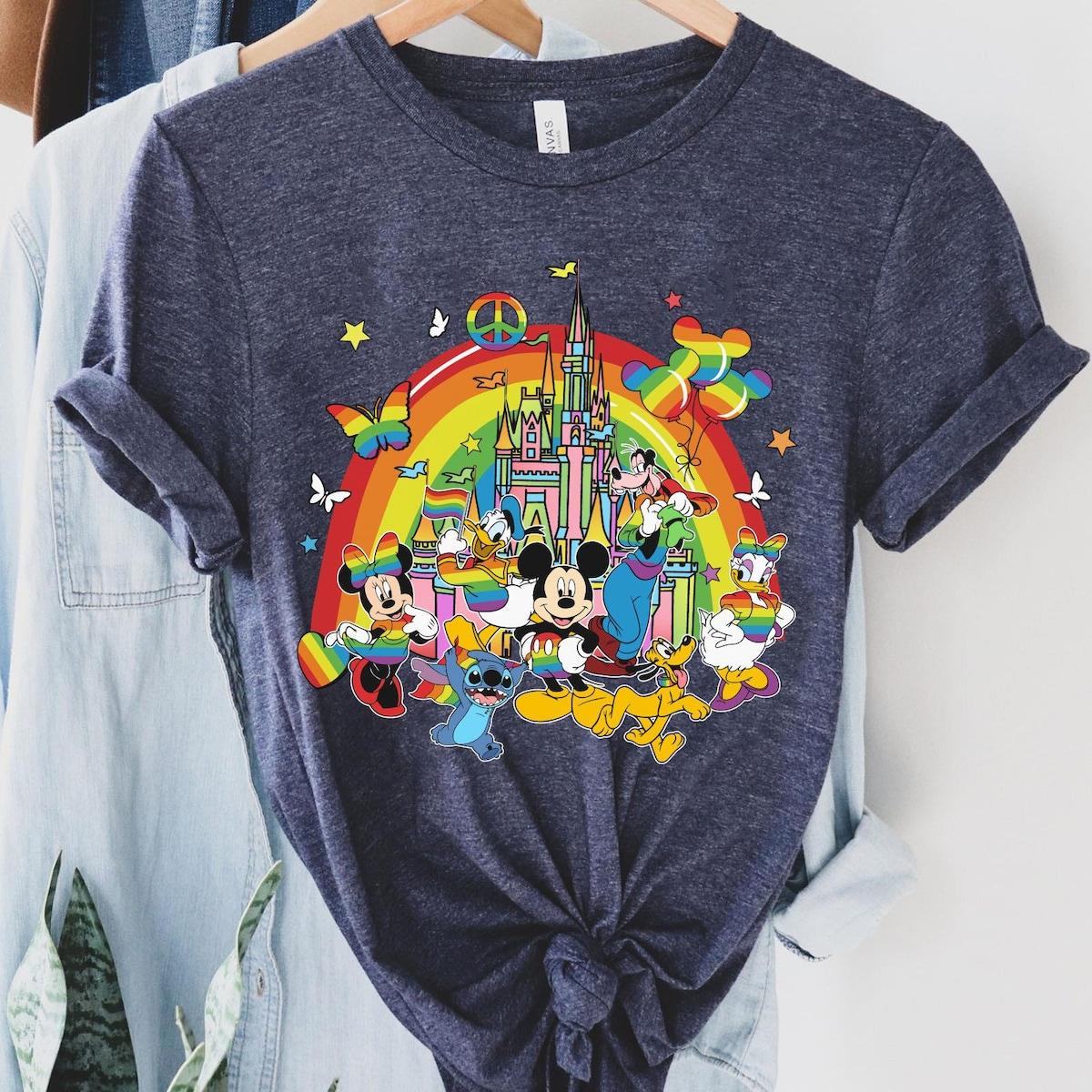 Mickey And Friends Disney Lgbt Rainbow Castle Shirt 4