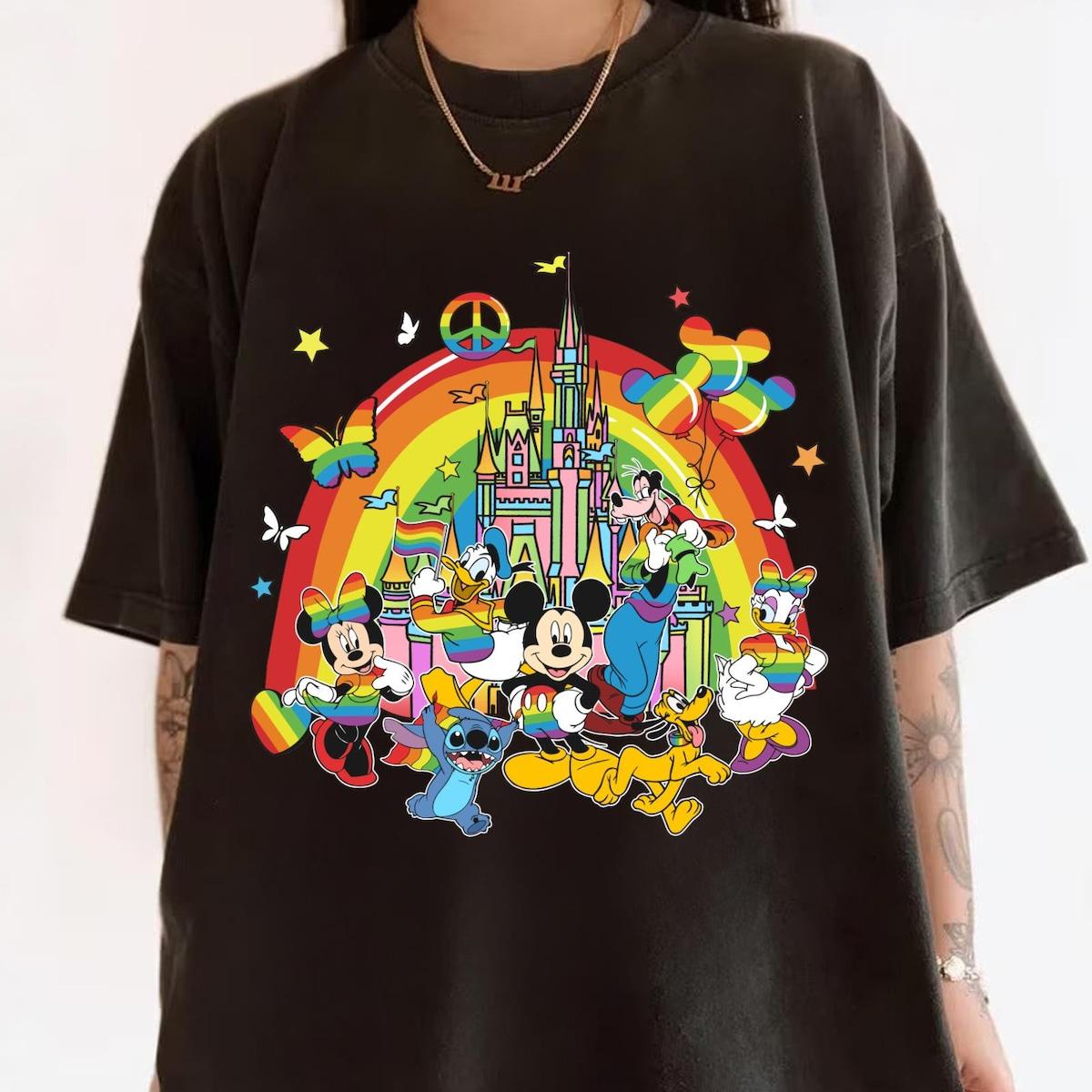 Mickey And Friends Disney Lgbt Rainbow Castle Shirt 5