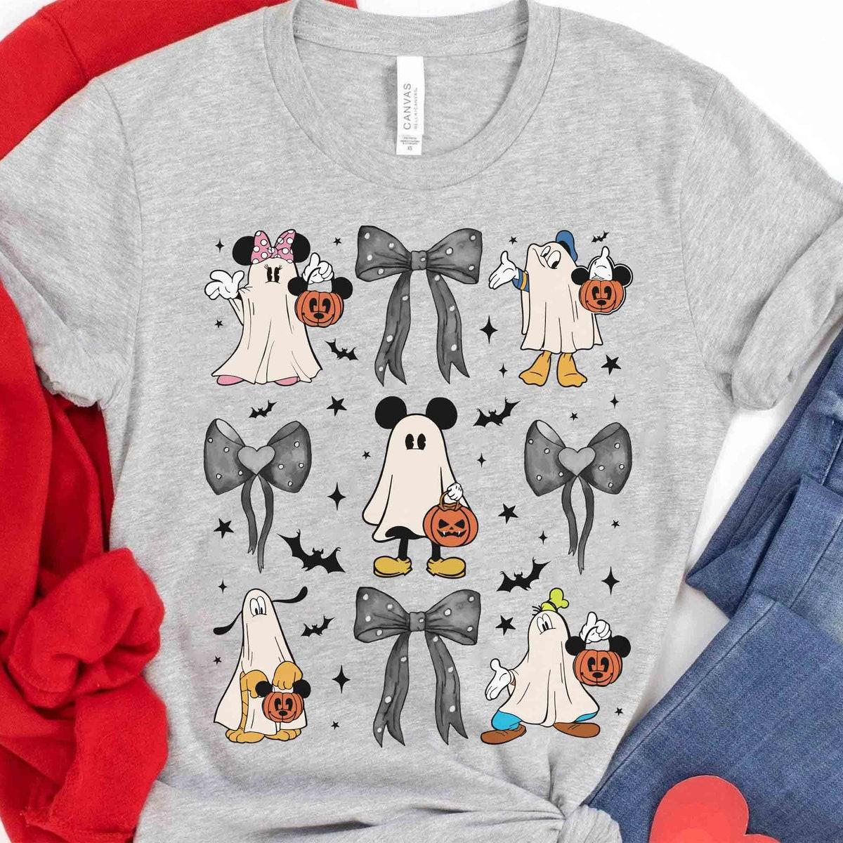 Mickey And Friends Ghost Coquette Bow Halloween Shirt 3