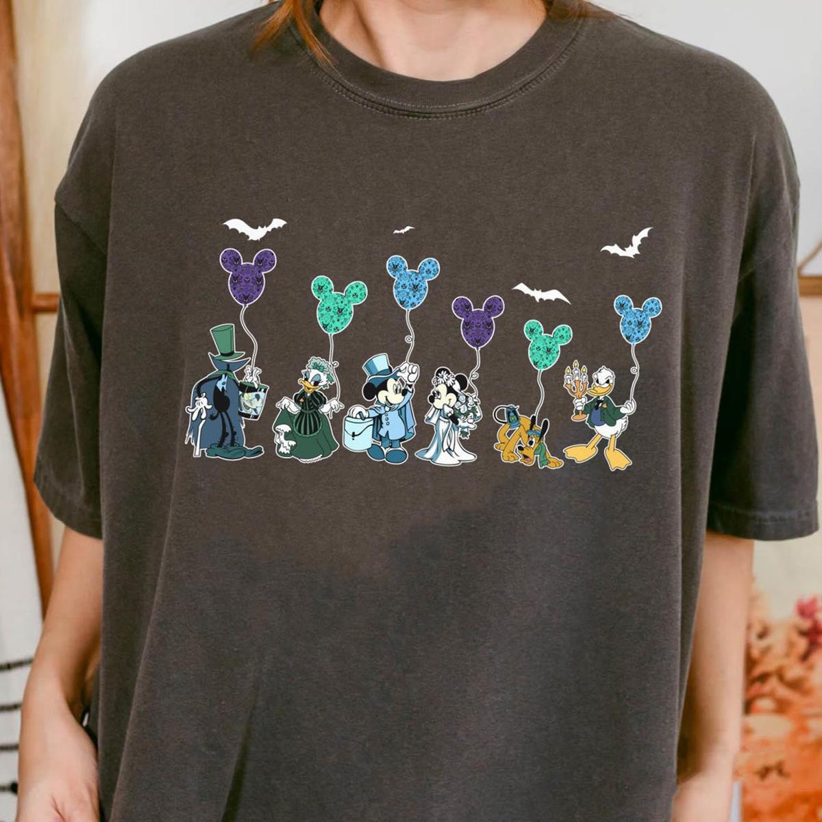 Mickey And Friends Haunted Mansion Halloween Mickey Balloons Shirt 5