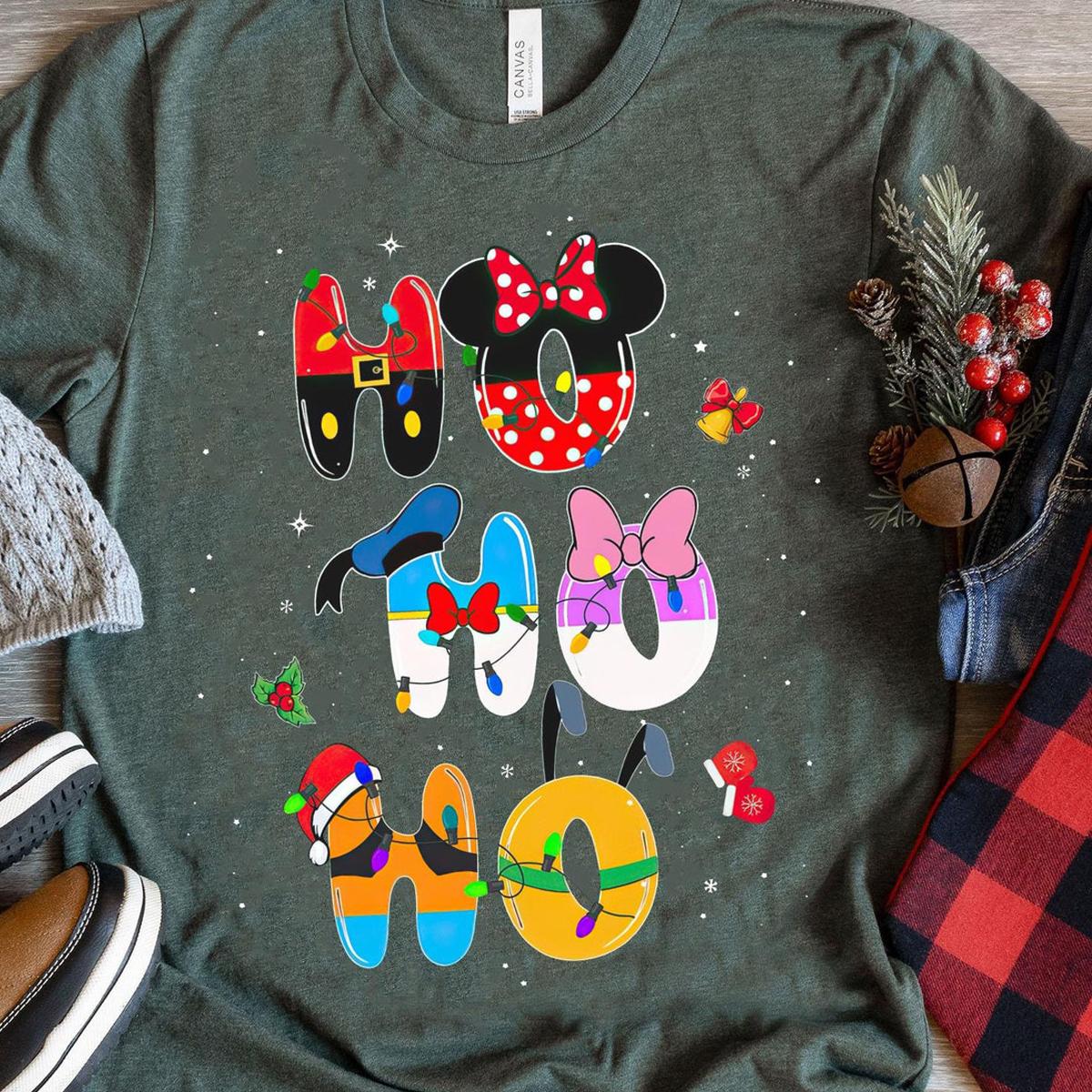 Mickey And Friends Ho Ho Ho Disney Christmas Party Shirt 6