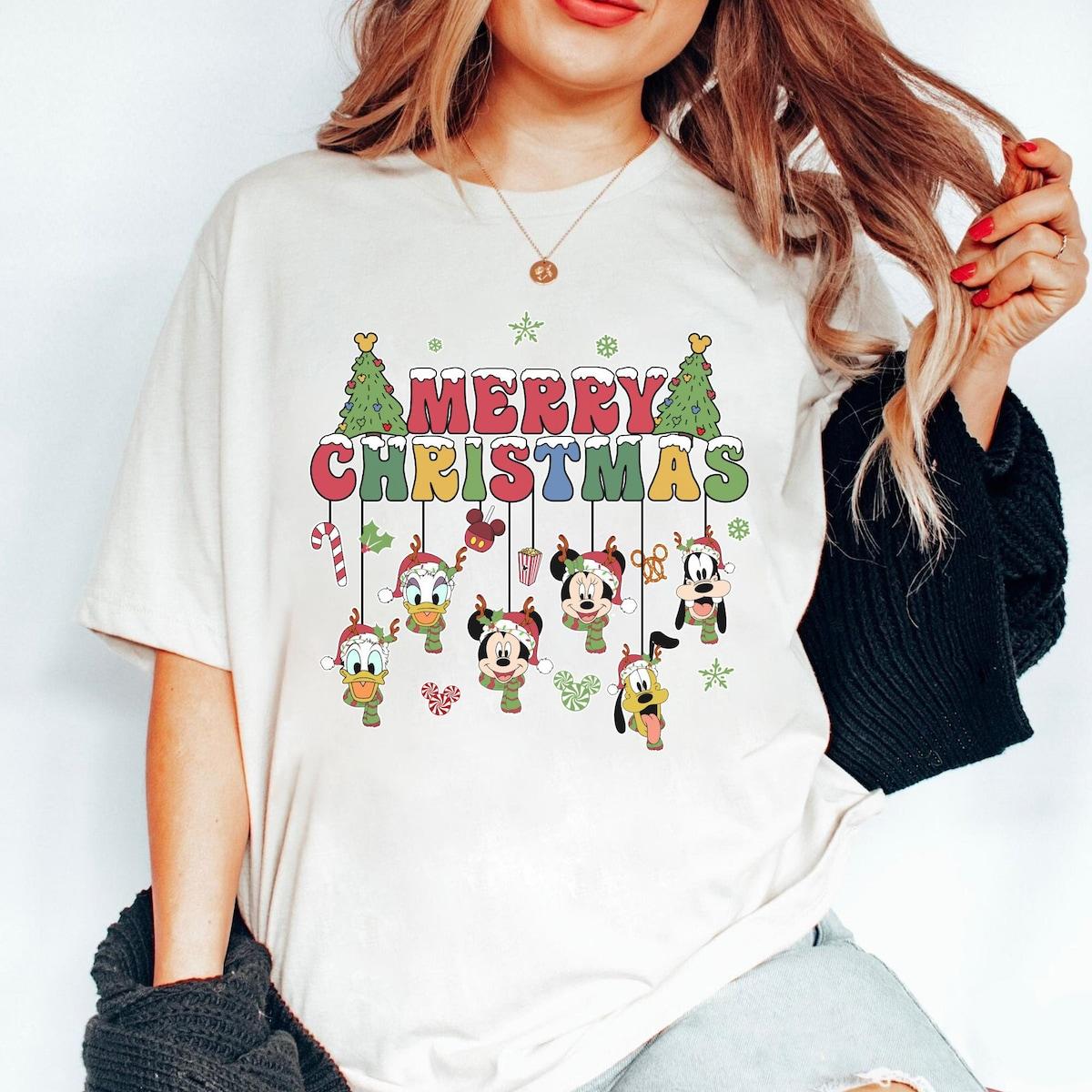 Mickey And Friends Ornament Merry Christmas Shirt 2