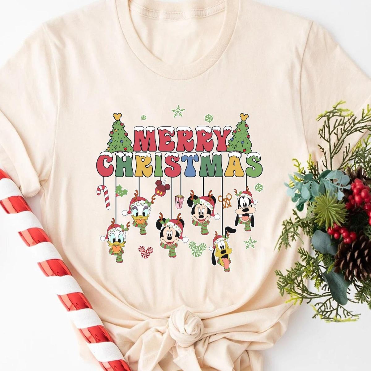 Mickey And Friends Ornament Merry Christmas Shirt 3