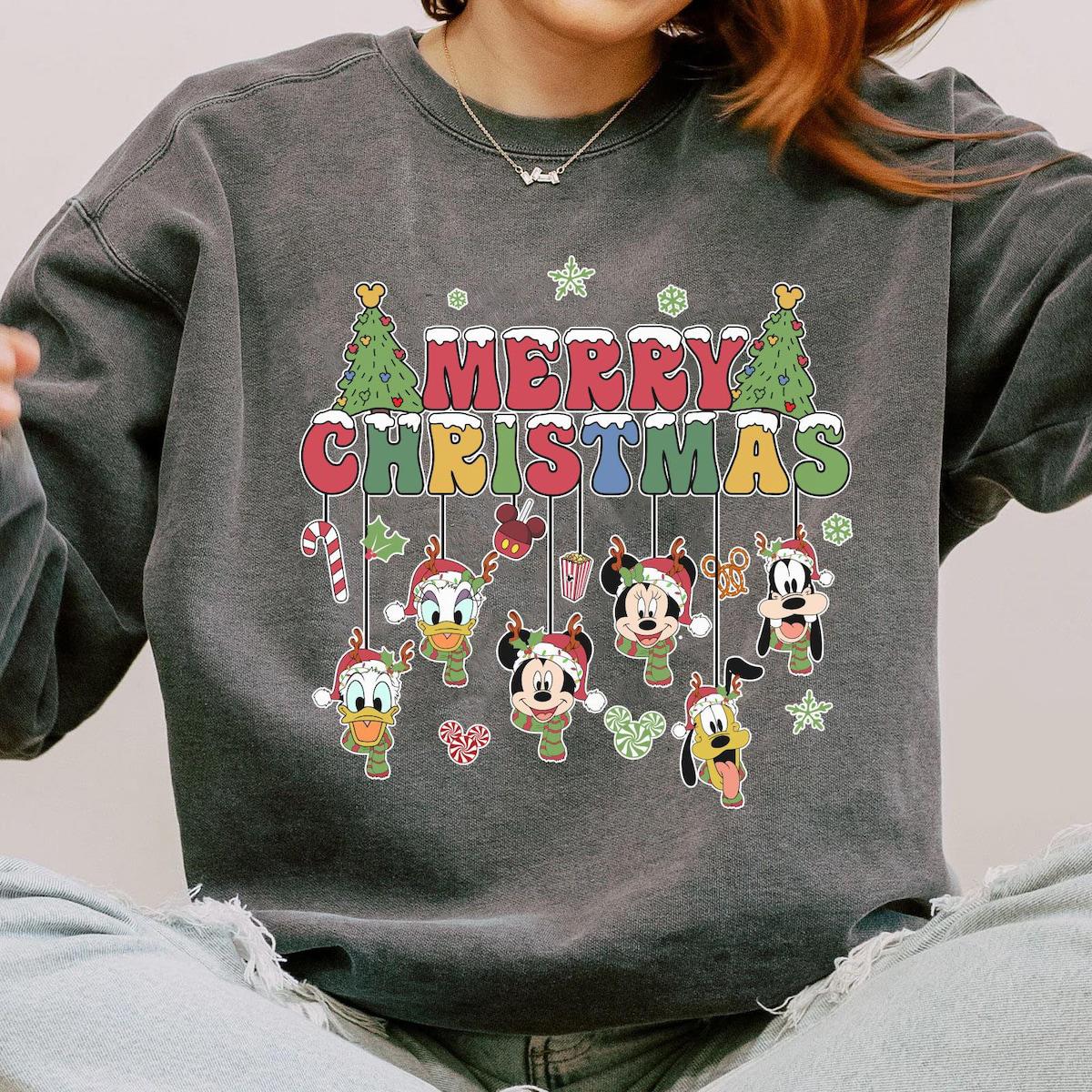 Mickey And Friends Ornament Merry Christmas Shirt 5