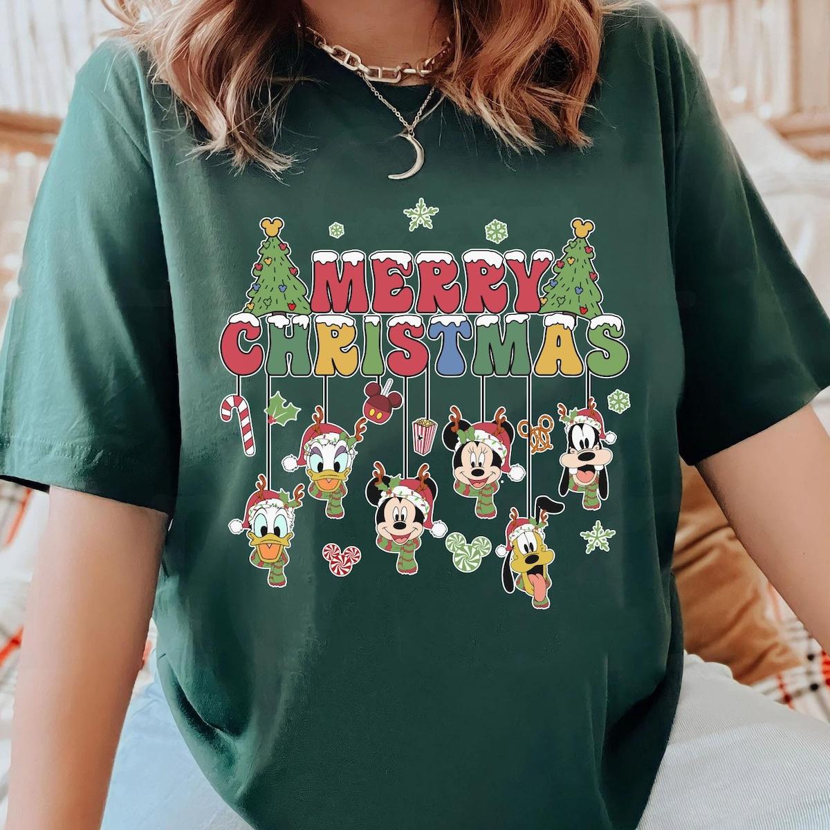 Mickey And Friends Ornament Merry Christmas Shirt 6