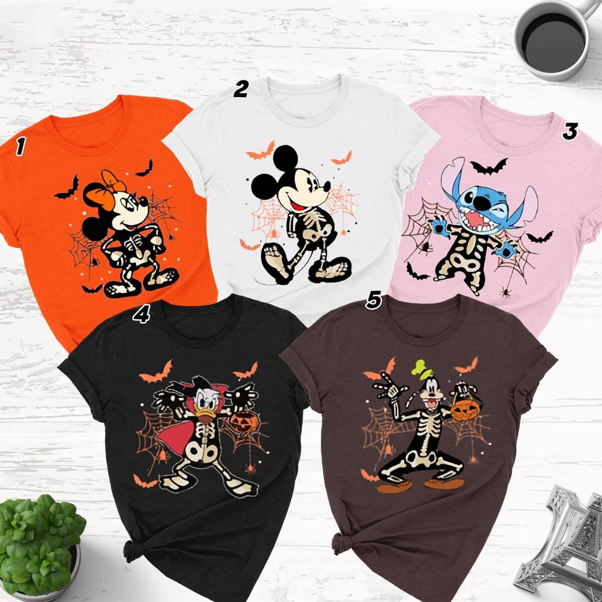 Mickey And Friends Skeleton Halloween Shirt 1