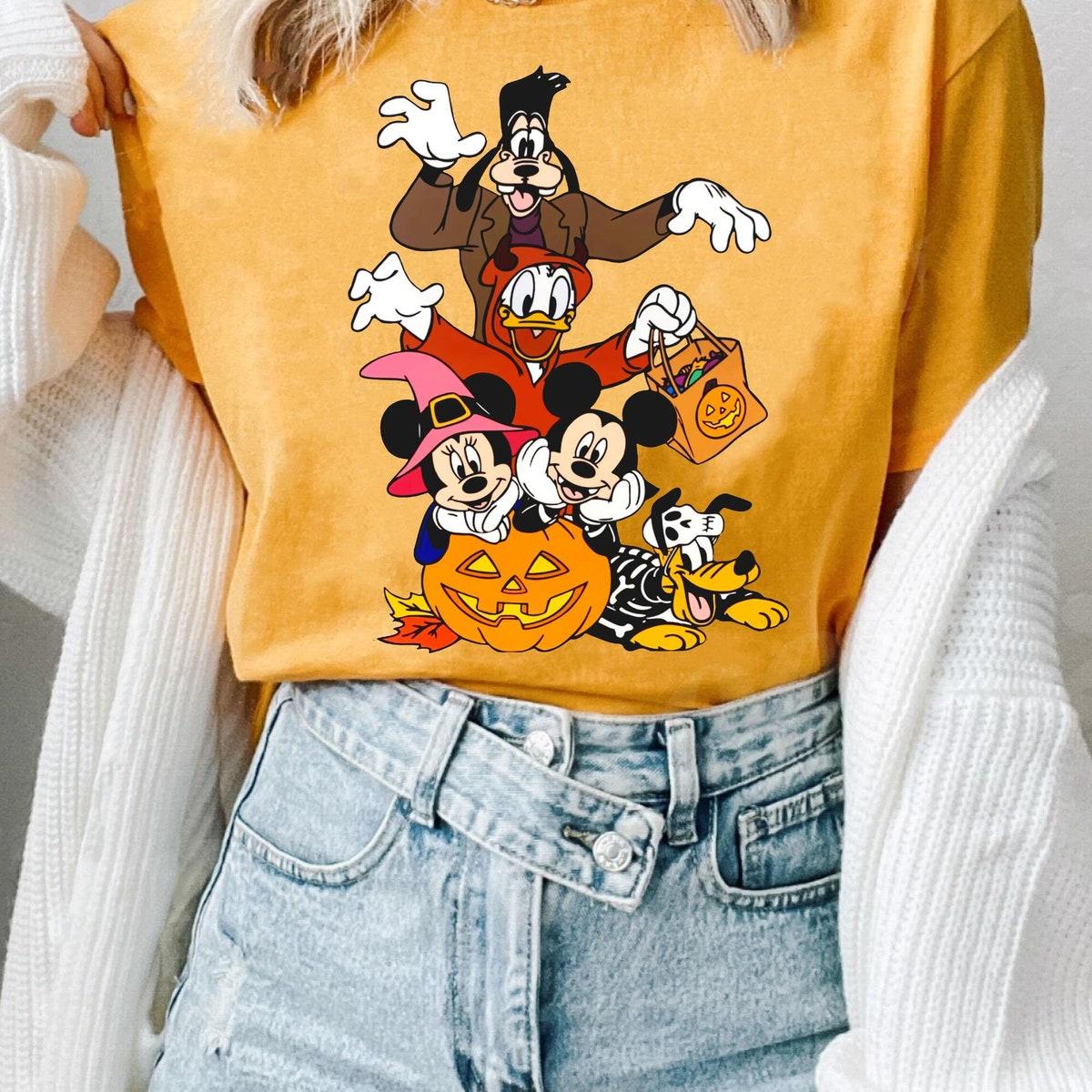 Mickey And Friends Skeleton Pumpkin Witch Shirt 2