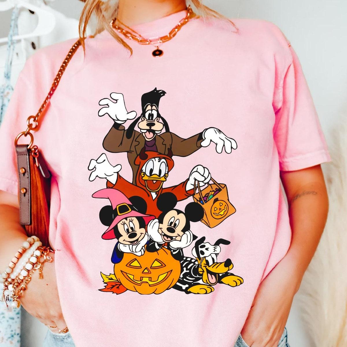 Mickey And Friends Skeleton Pumpkin Witch Shirt 3