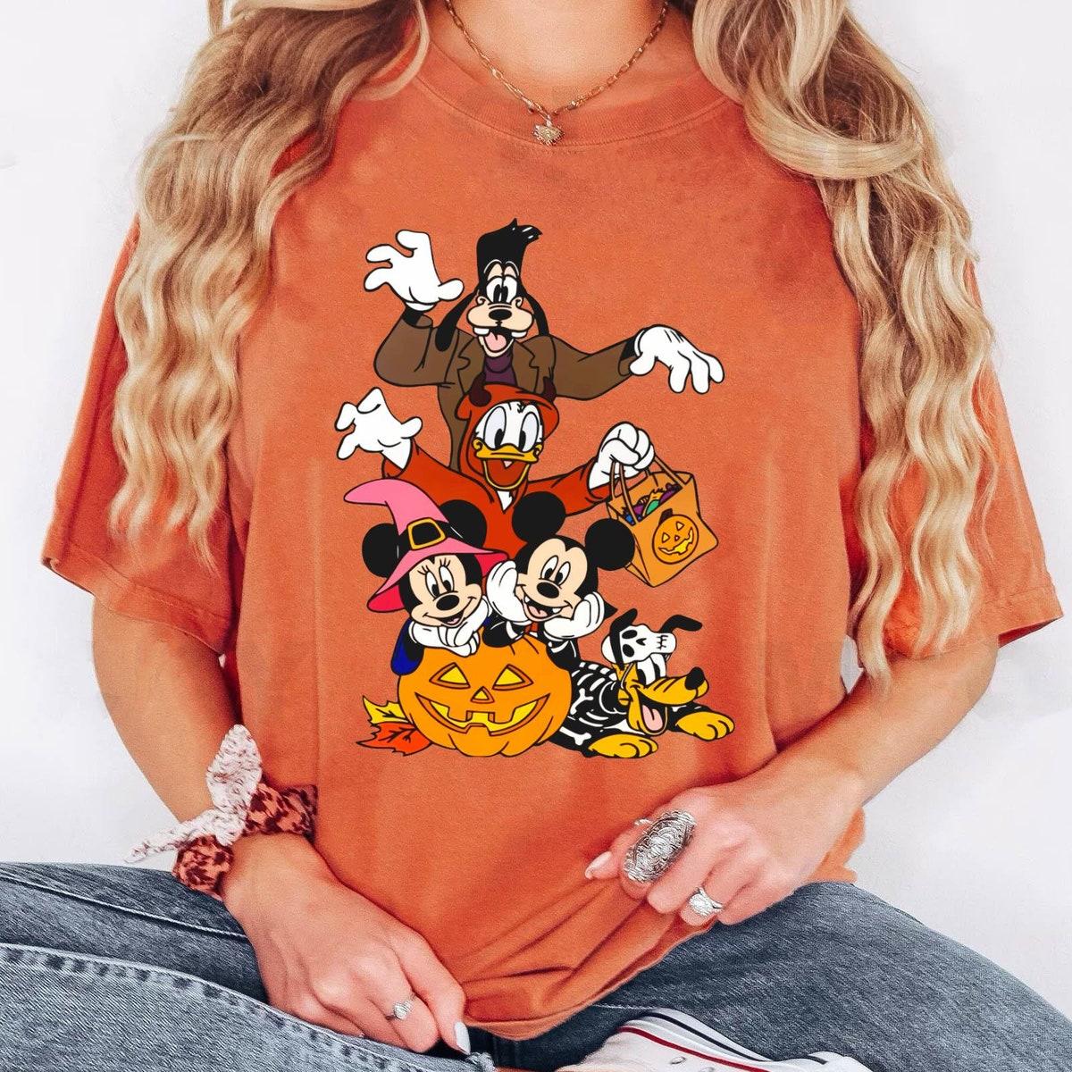 Mickey And Friends Skeleton Pumpkin Witch Shirt 4