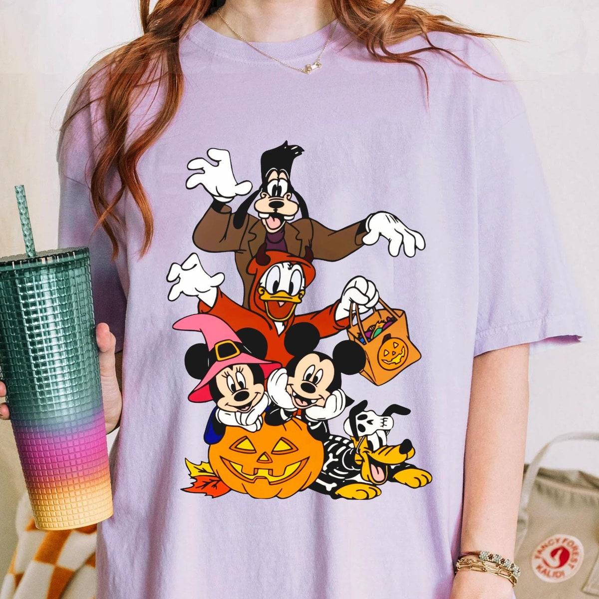 Mickey And Friends Skeleton Pumpkin Witch Shirt 5