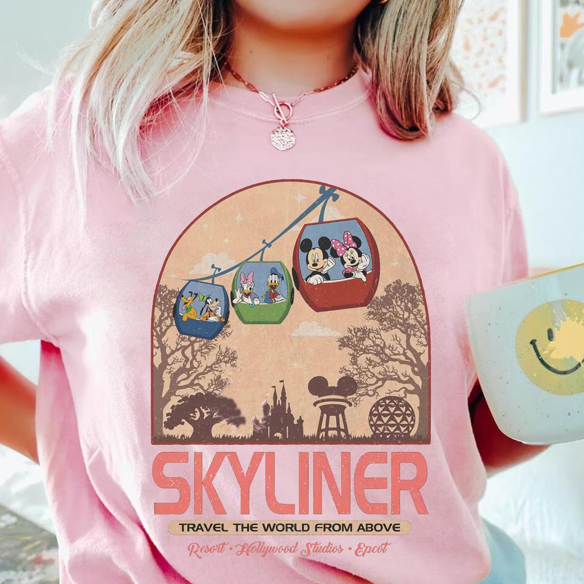 Mickey And Friends Skyliner Travel The World From Above Walt Shirt 4