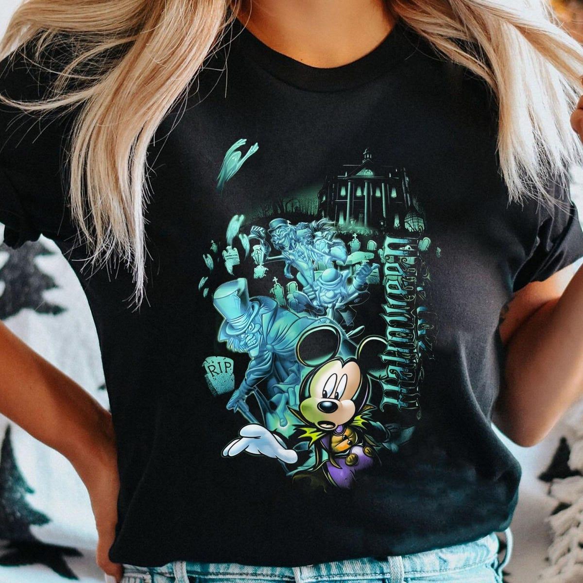 Mickey And Hitchhiking Ghosts The Haunted Mansion Foolish Mortal Shirt 1