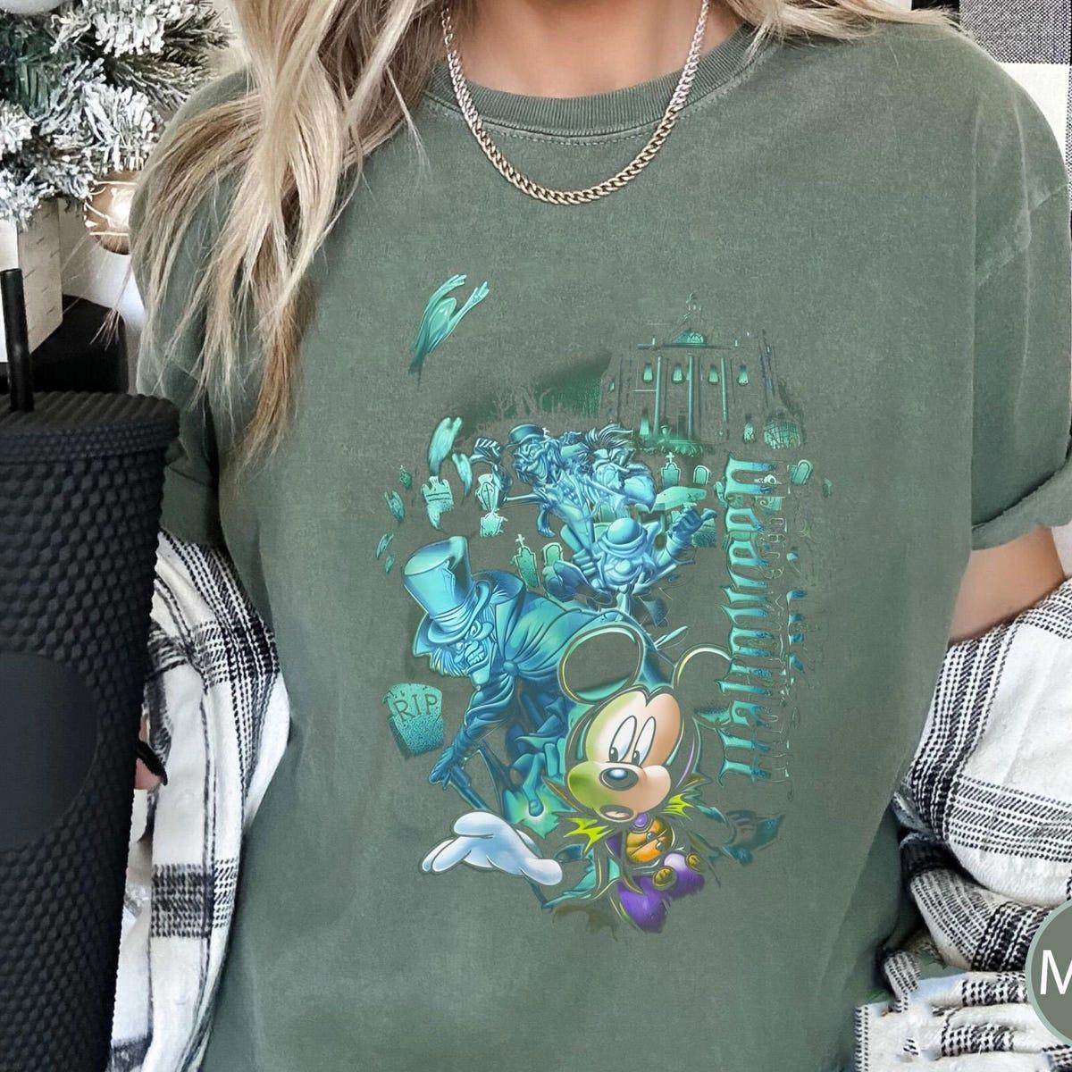 Mickey And Hitchhiking Ghosts The Haunted Mansion Foolish Mortal Shirt 6